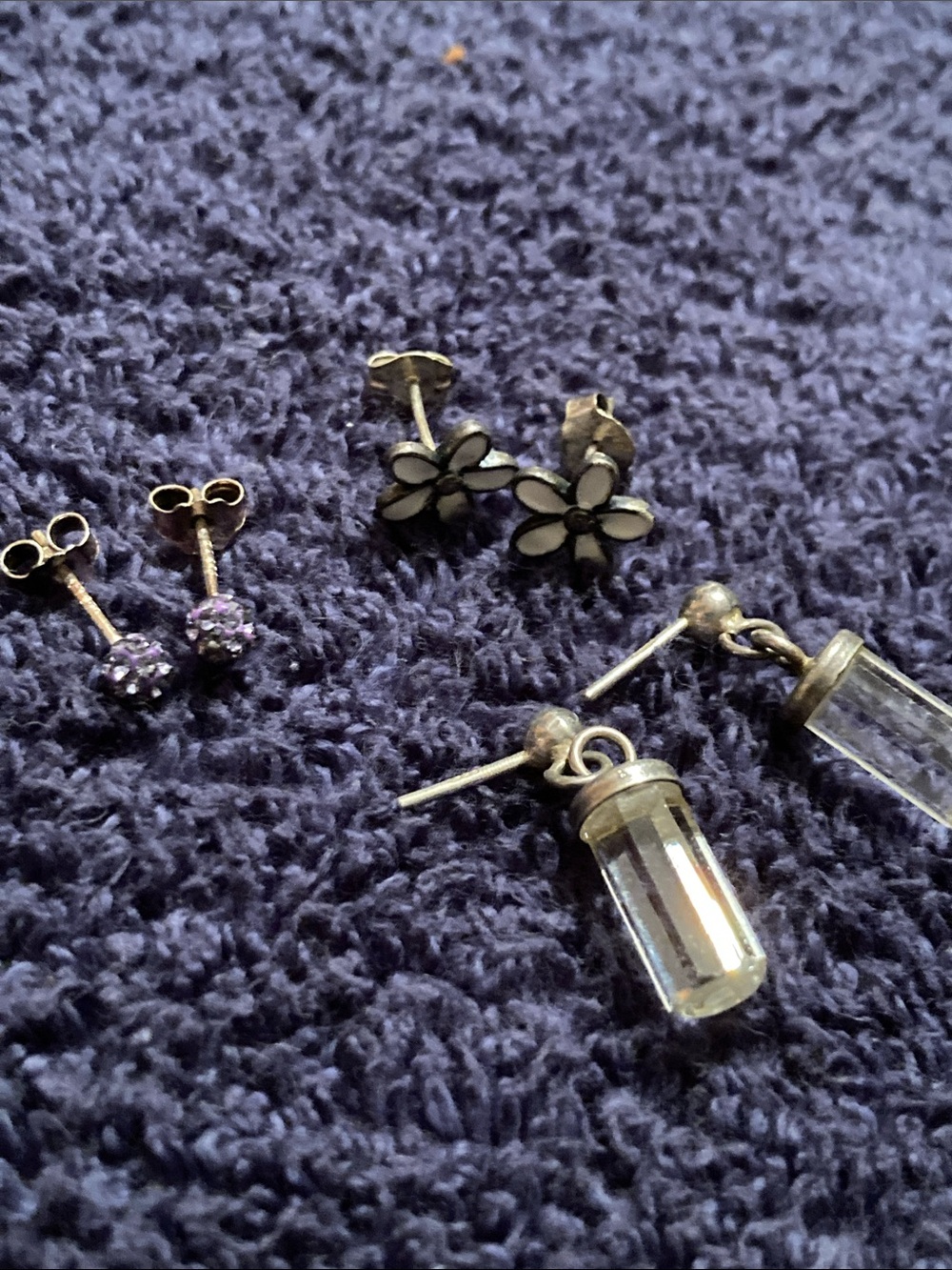 3 Pairs of Sterling Silver Earrings 925